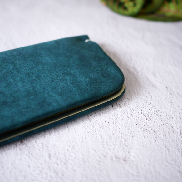 新色➖小振りな長財布「スナップウォレット・LONG」ティールブルー 3枚目の画像