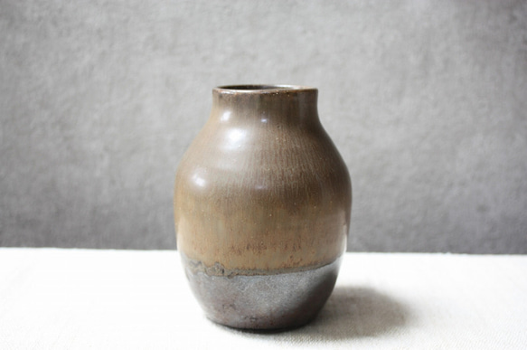掛分け花瓶（茶黒/大） 2枚目の画像