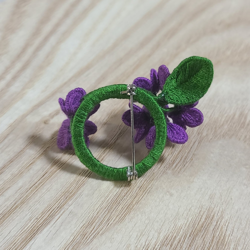 立体刺繍ブローチ 花紋紫陽花 水無月 ブローチ minoka 通販