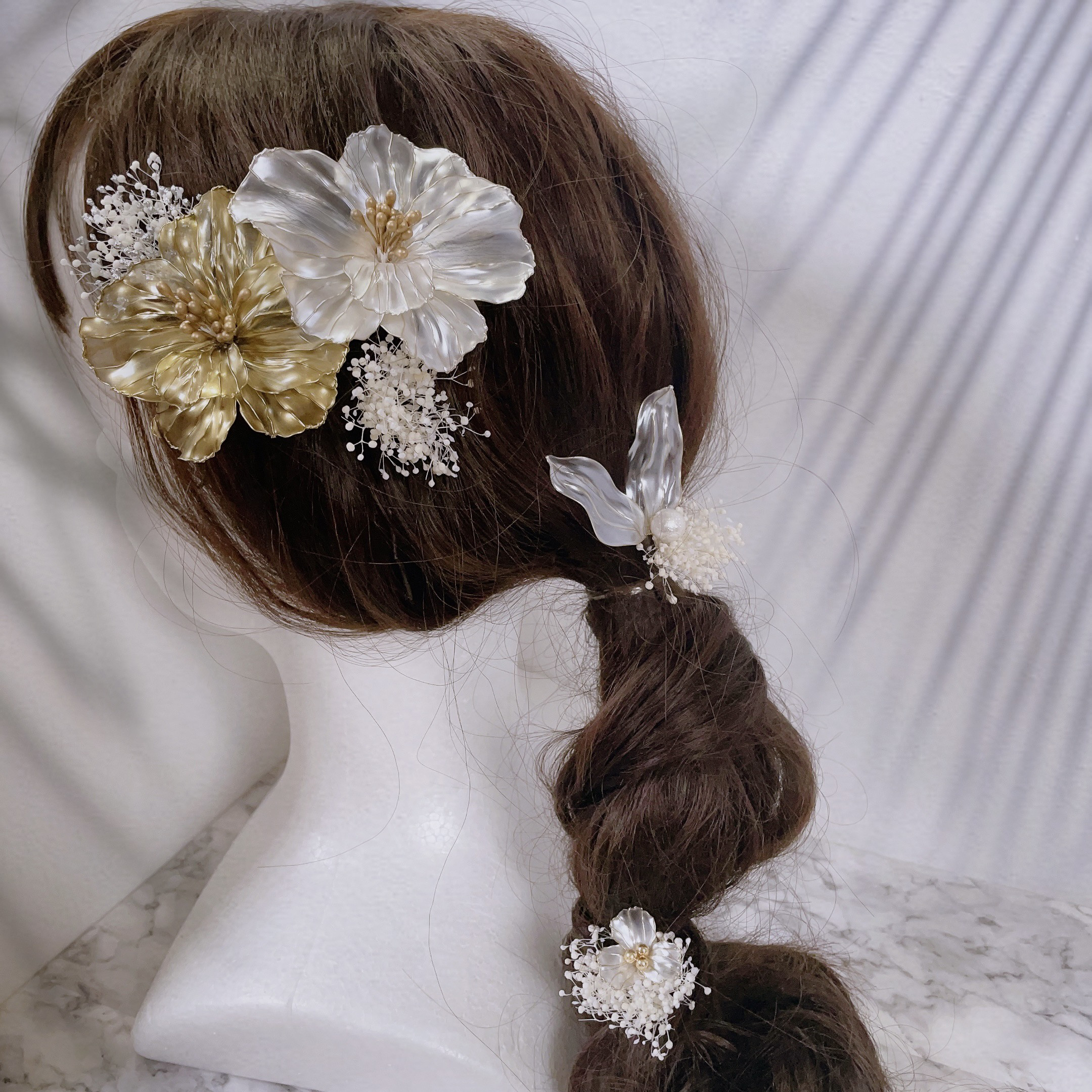 【濃密シリーズ】ヘッドドレス✴︎ウェディングフォト✴︎アメリカンフラワー✴︎ディップフラワー