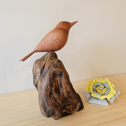 飛騨の木鳥(ことり) 大 ウォルナット その他置物 node 通販