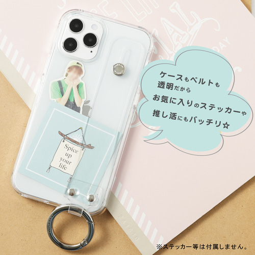 クリアケース ハンドベルト シルバー ゴールド 推し活 フェス 透明
