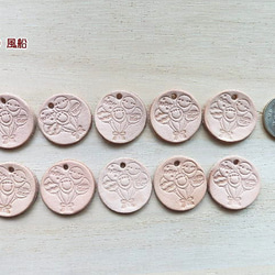 【10枚組】直径3.0cm丸タグ　刻印4種類から選べる/牛革/生成り/ チャーム 5枚目の画像