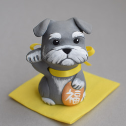 招き犬(ミニチュアシュナウザー・ソルト＆ペッパー)【受注制作】ご購入