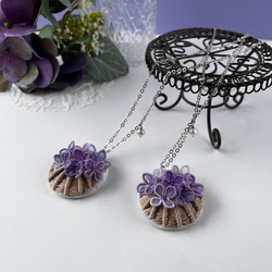 紫陽花と花かごのネックレス 6枚目の画像