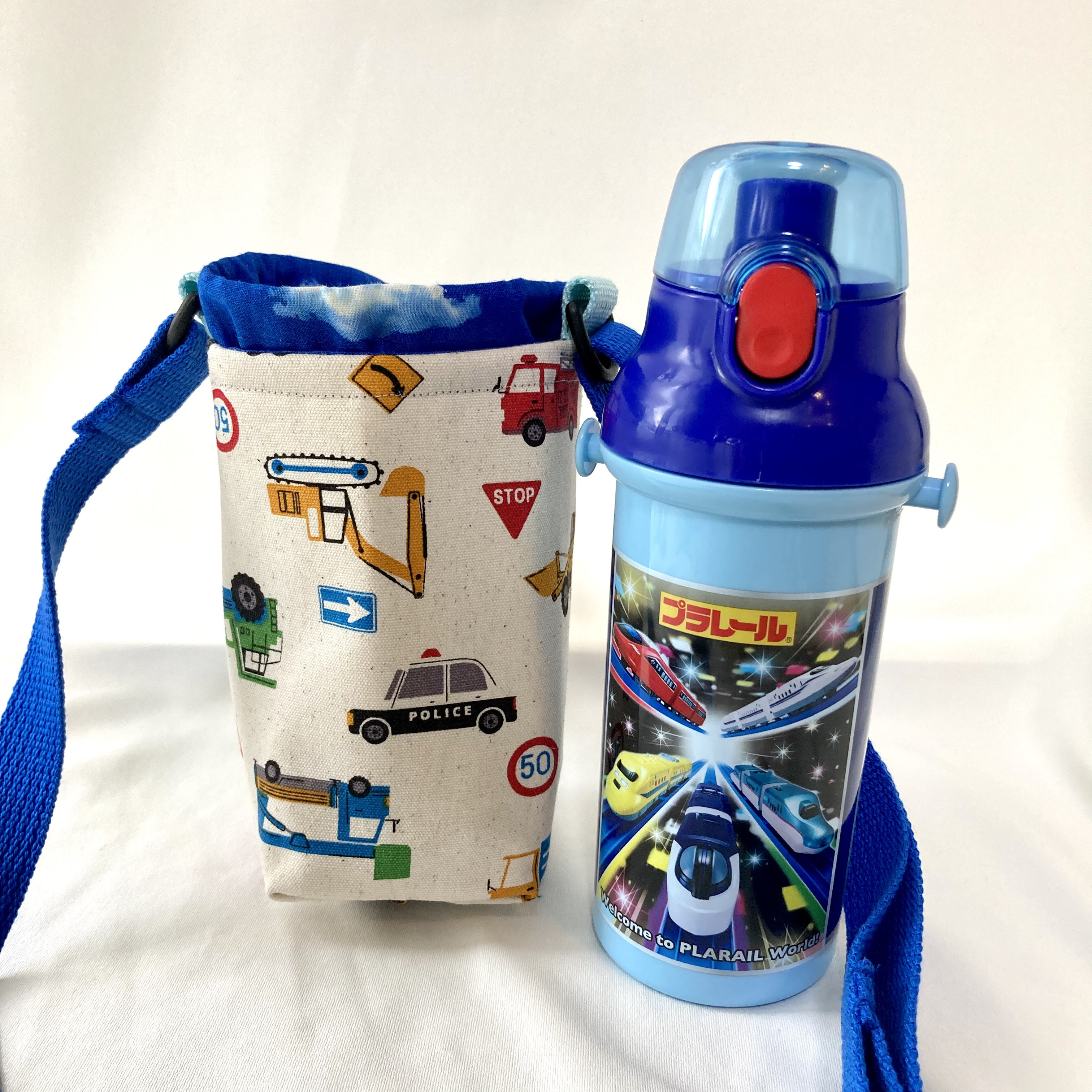 再販 保温保冷 スケーター480ml 水筒カバー 水筒ショルダー 働く車