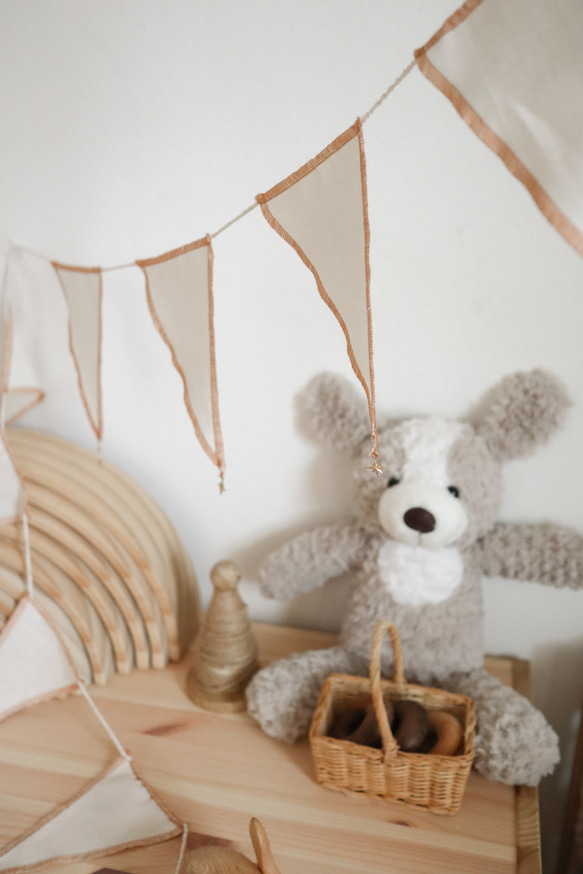 star✴︎ cotton linen garland ✴︎　S 1枚目の画像