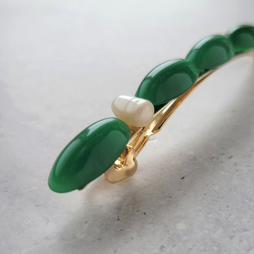 かるはさん専用♡天然石バレッタ green かるはさん専用♡天然石バレッタ green