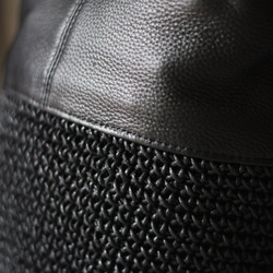 本革遣いのかごバッグ 編みバッグ 巾着バッグ ショルダー ハンドバッグ B-165 6枚目の画像