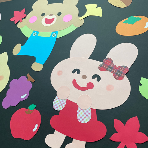 秋の壁面飾り 秋の実り 生地 momo 通販 15989064｜Creema(クリーマ)