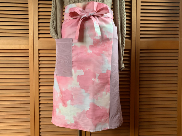 エプロン 和柄 着物リメイク 古布 エプロン 和柄 着物リメイク 古布 布