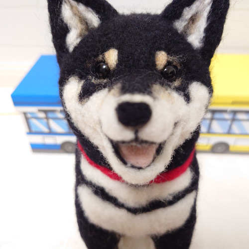 柴犬の 羊毛 羊毛フェルト ハンドメイド 黒柴 羊毛フェルト