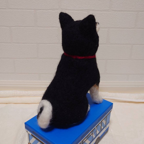 羊毛フェルト☆黒柴☆ハンドメイド 柴犬の 羊毛 羊毛フェルト ハンドメイド 黒柴 羊毛フェルト