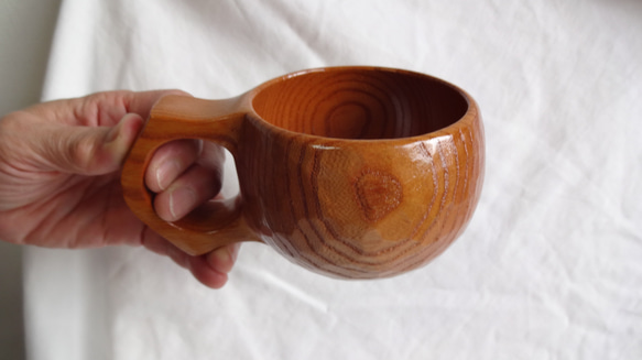 本ケヤキの一木彫りコーヒーカップ. 12枚目の画像