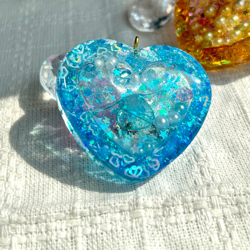 シャカシャカキーホルダー(ハート・水色) その他雑貨 青星 通販