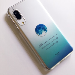 シンプルミニマム好きな人のための満月とブルーのグラデのスマホケース：アンドロイド・iPhone全機種対応・要確認 4枚目の画像