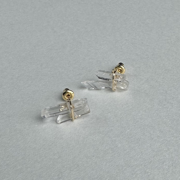 一塊冰雙層（14Kgf/SVfilled）耳環水晶 第4張的照片