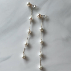 アンアン様お値下げしました！K10 YGアコヤ5.0mmパール ロングピアス アンアン様お値下げしました！K10 YGアコヤ5.0mmパール ロングピアス