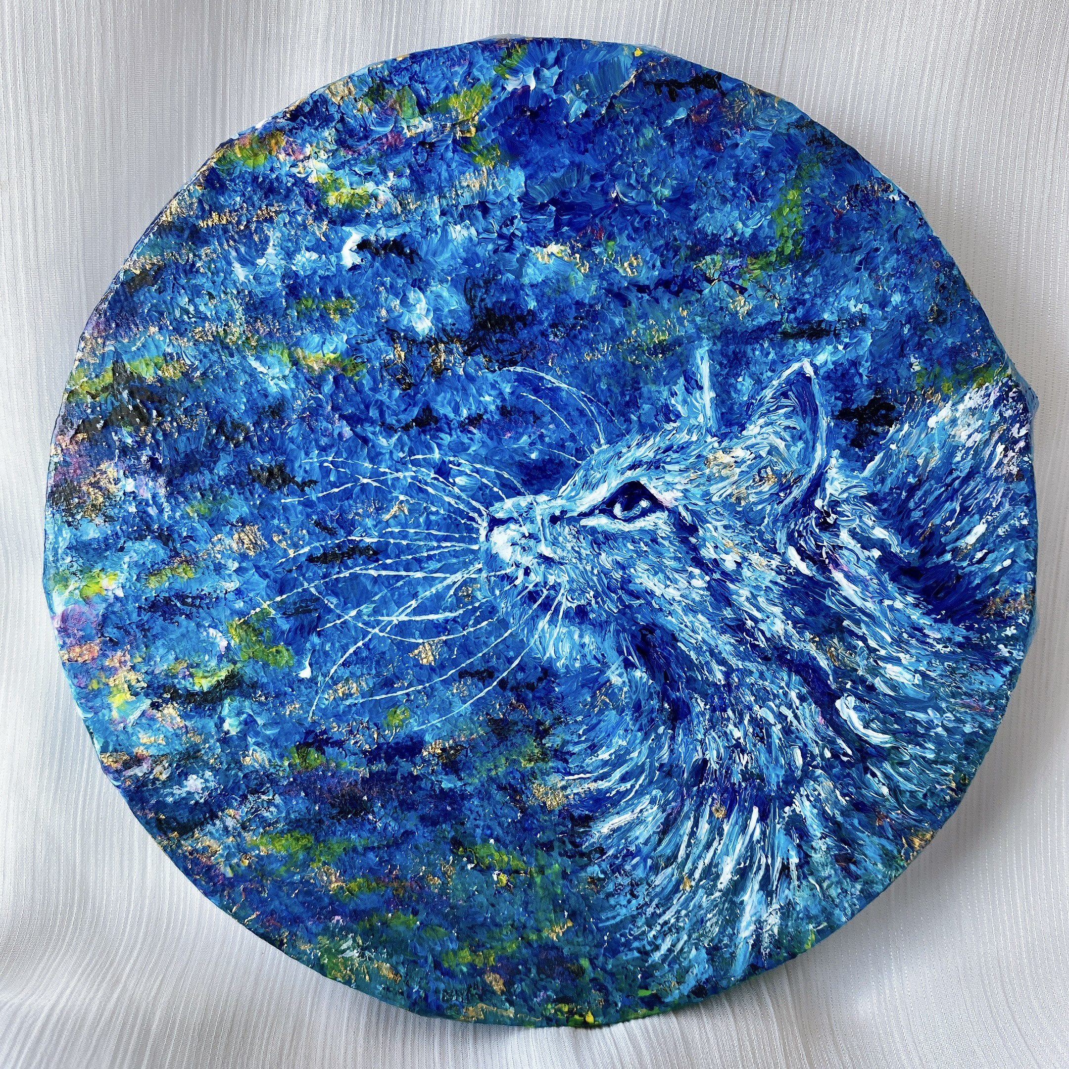 猫 動物 絵画 原画 油絵風アクリル画 キャンバス画 現代アート