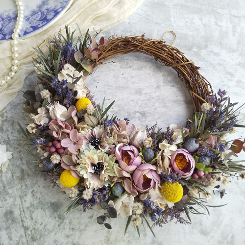 プリザーブドフラワー ハーフリース♡パープルベリーペッパーの