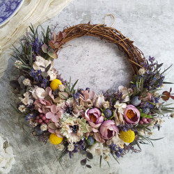 herbes＞＊ハーフリース＊三日月リース＊プリザーブドフラワー