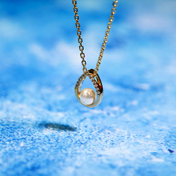 ◆ダイヤパールネックレス◆淡水パールネックレス モアサナイトネックレス ダイヤモンドネックレス パール ペンダント 真珠 7枚目の画像