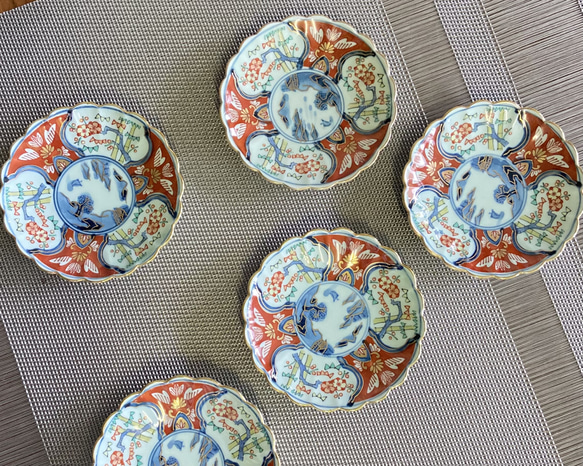 【波佐見焼】和山　小皿（赤絵山水）デッドストック品 3枚目の画像