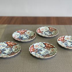 【波佐見焼】和山　小皿（赤絵山水）デッドストック品 2枚目の画像