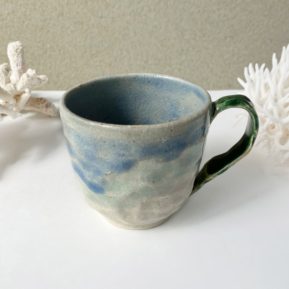 陶器のマグカップ【海のケルプ】 1枚目の画像