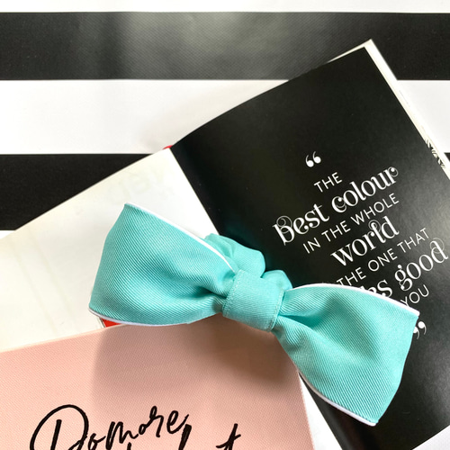 リボンシュシュ（ティファニーブルー） シュシュ Brillio 通販 15990040｜Creema(クリーマ) リボン柄ライトブルーリブニットシュシュ