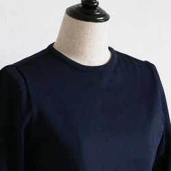 [3種尺寸可供選擇◎] WHOLEGARMENT 3/4袖套頭衫 [海軍藍] 第9張的照片