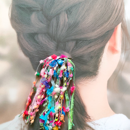 No.7》*ファンシーヤーンのカラフルなヘアゴム ヘアゴム chizu 通販 