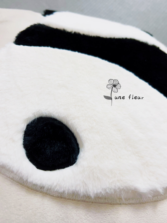 クッションカバー パンダ柄　２枚セット（アイボリー色）（おもて＆うしろ）45ｘ45　インテリア雑貨　可愛い　韓国風　刺繍 2枚目の画像