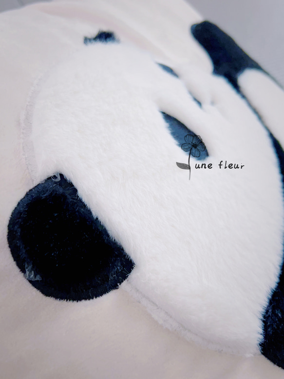 クッションカバー パンダ柄　２枚セット（アイボリー色）（おもて＆うしろ）45ｘ45　インテリア雑貨　可愛い　韓国風　刺繍 4枚目の画像