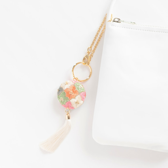 ハンドメイドキット】インド刺繍リボンとタッセルのバッグ