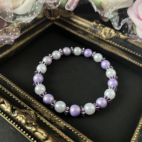 大人可愛い♡⃛パウダーピンク紫薔薇丸ごと1輪♥️雲と雨の雫チャーム付きヘアゴム♥️ 大人可愛い♡⃛パウダーピンク紫薔薇丸ごと1輪♥️雲と雨の