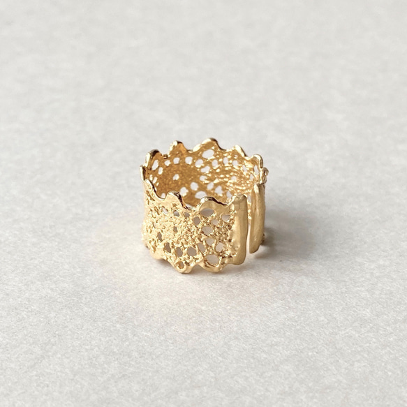 18KGP クロシェDレースリング 5枚目の画像