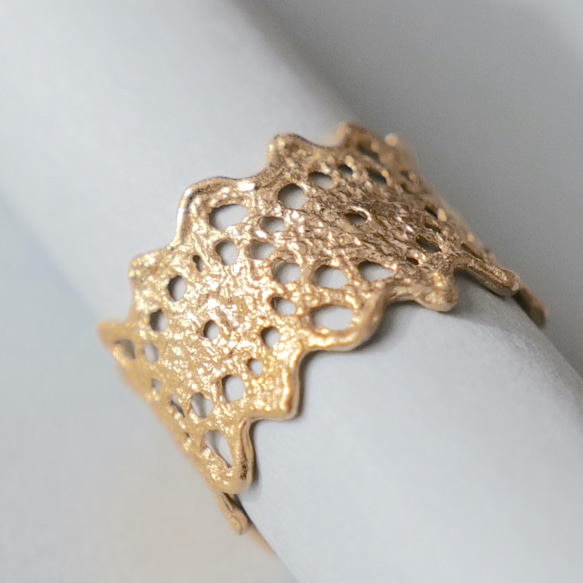 18KGP クロシェDレースリング 13枚目の画像