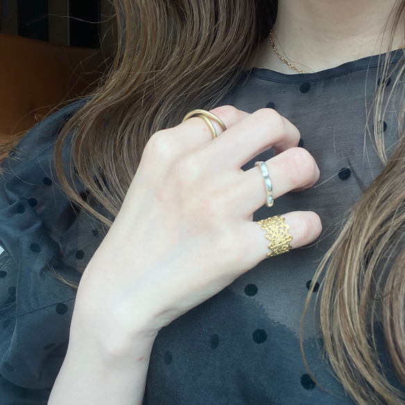 18KGP クロシェDレースリング 11枚目の画像