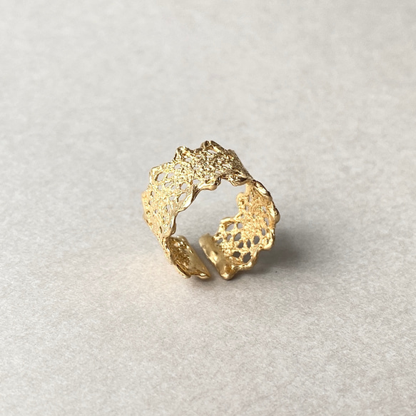 18KGP クロシェDレースリング 4枚目の画像