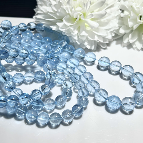 8mm・10mm ブルートパーズ（スカイブルートパーズ）宝石質 ラウンド