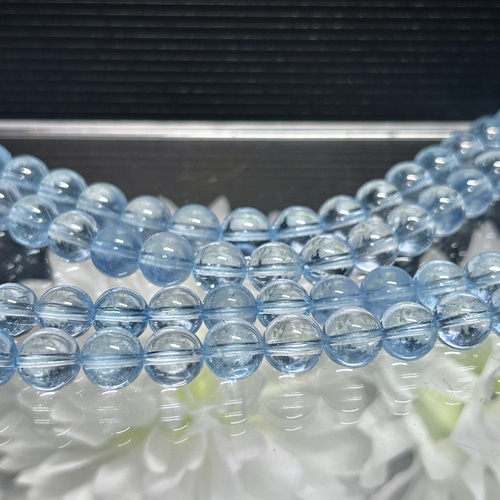 8mm・10mm ブルートパーズ（スカイブルートパーズ）宝石質