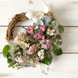 スモークツリーとバラのハーフリース リース Rosa Cherry 通販