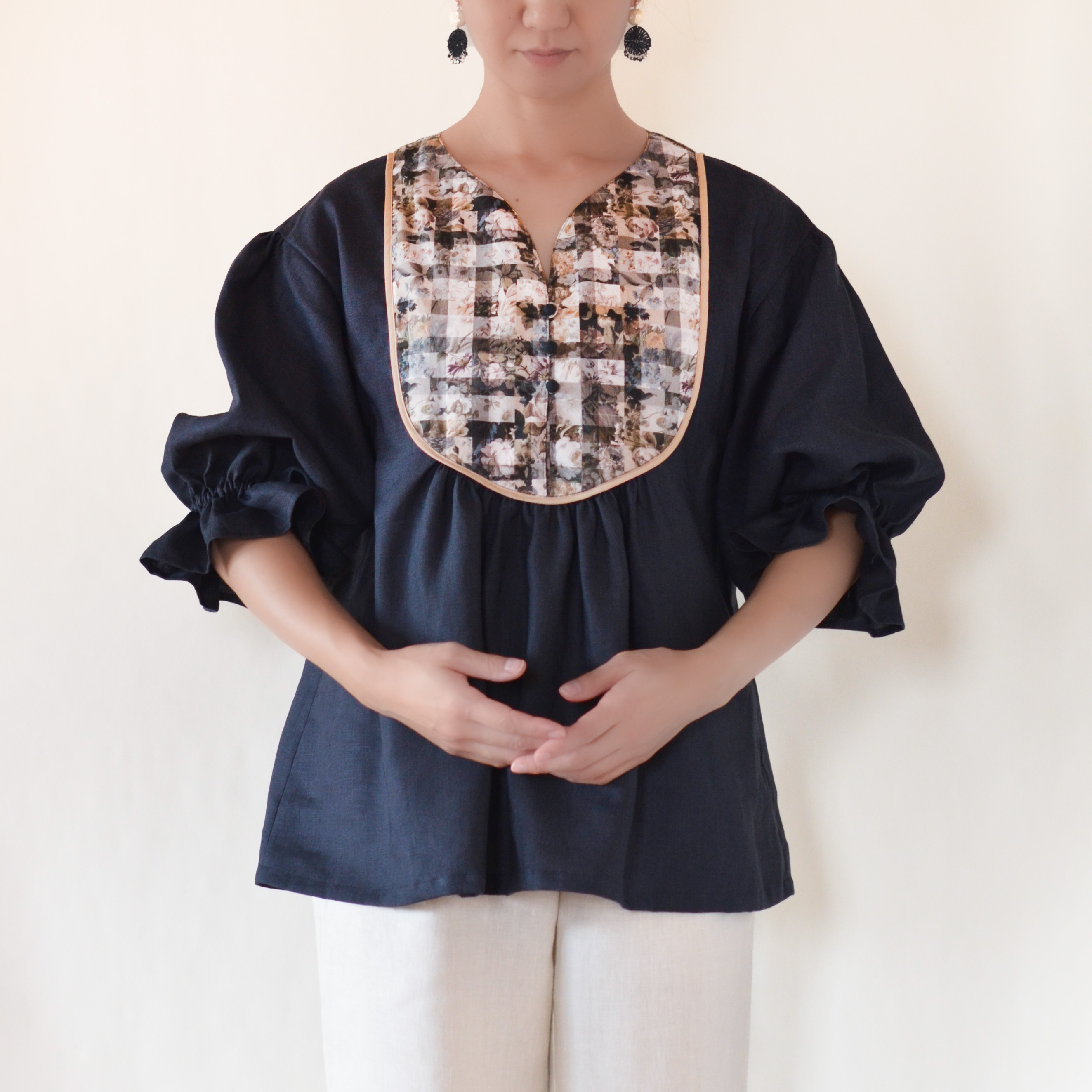 超目玉 2枚セット ハンドメイド リバティ柄ブラウスとスカート 実物