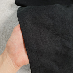リネンショートパンツ リネン100% color : ベージュ・セージグリーン・チャコールグレー・ブラック 15枚目の画像