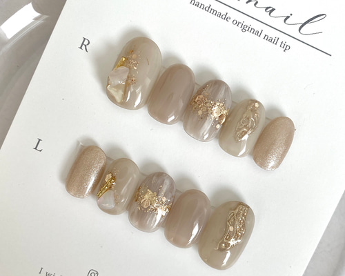グレージュ ニュアンス♡ネイルチップ グレージュニュアンス♡ ネイルチップ ネイルチップ（つけ爪