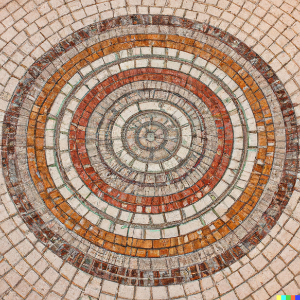 サークルストーン　ガーデンサークル　コンクリート　埋め込み　エントランス　ガーデン　タイル　サークル　レンガ 