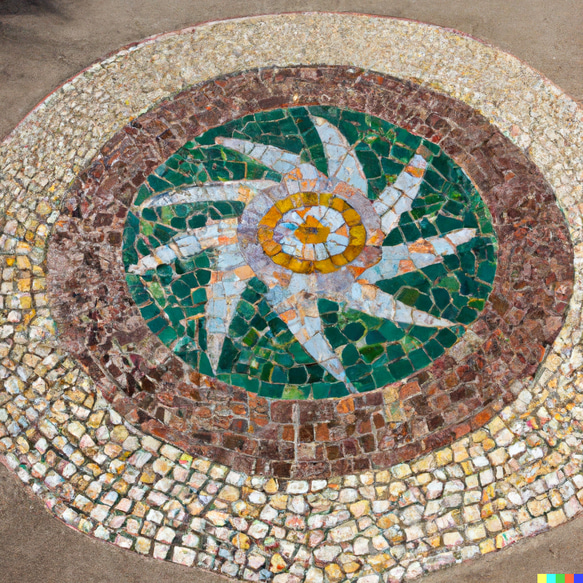 サークルストーン　ガーデンサークル　コンクリート　埋め込み　エントランス　ガーデン　タイル　サークル　レンガ 