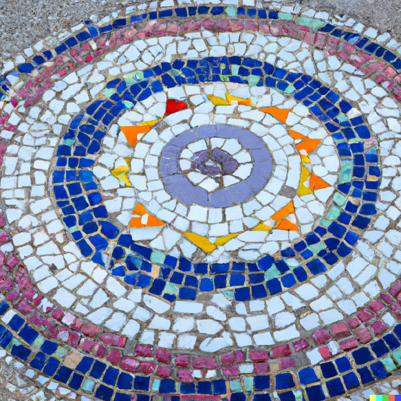 サークルストーン　ガーデンサークル　コンクリート　埋め込み　エントランス　ガーデン　タイル　サークル　レンガ 