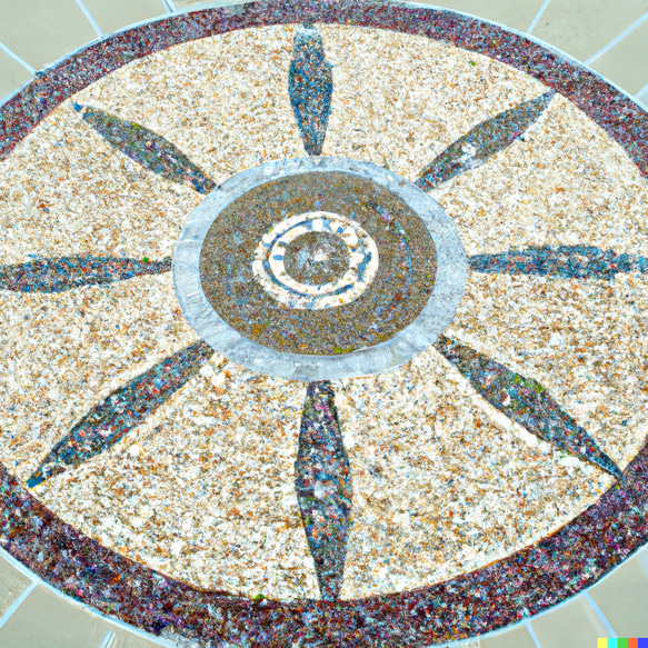 サークルストーン　ガーデンサークル　コンクリート　埋め込み　エントランス　ガーデン　タイル　サークル　レンガ 